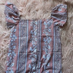 Mauve paisley print shift dress